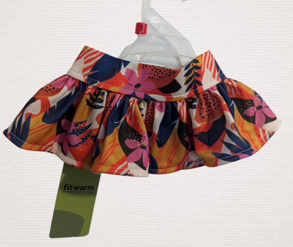 Fit Warm Floral Dog Pet Skirt with 2 Snap closure Size M